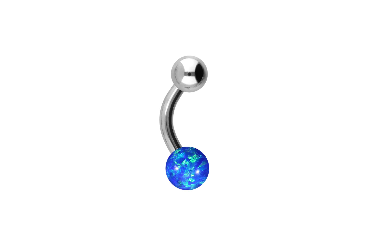 Titan Mini Bananabell Piercing SYNTHETISCHER OPAL + TITAN-KUGEL